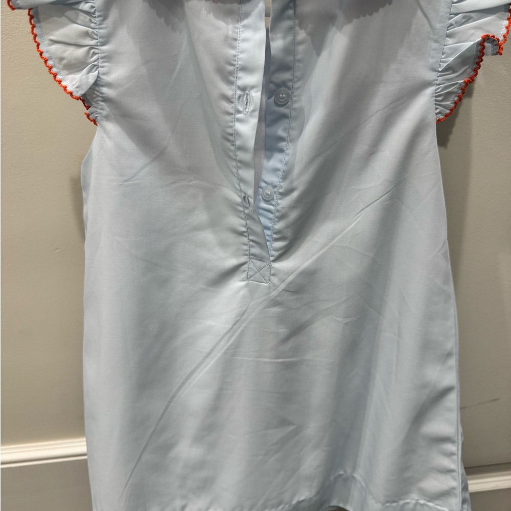 Little Lamb & Co. Light Blue Pumpkin Embroidered Kids Dress size 5 GUC - Picture 3 of 4